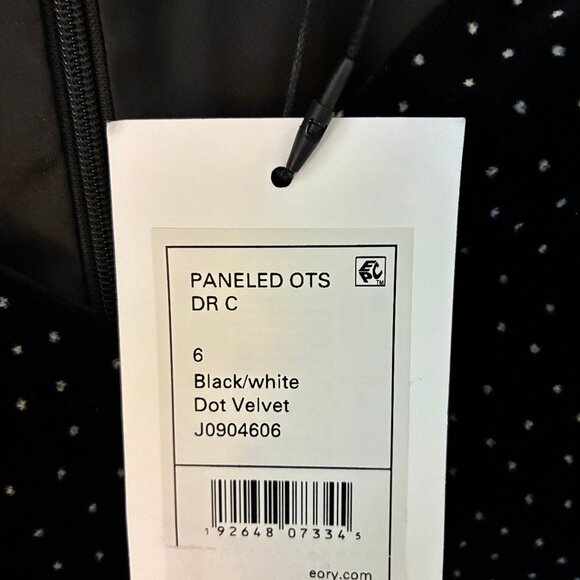 NWT Theory Velvet Black Polka Dot Midi Dress - Picture 4 of 5